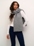 KAFFE Getty Cable Knit Wool Blend Scarf, Grey Melange