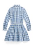 Ralph Lauren Kids' Check Day Dress, Blue Cream