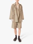 Lovechild 1979 Ailani Double Breasted Short Trench Coat, Taupe