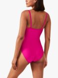 Accessorize Ribbed V-Neck Swimsuit, Pink