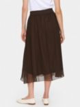 Saint Tropez Coral Midi Chiffon Skirt, Chocolate Brown