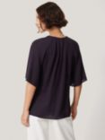 Jigsaw Textured Pleated Top, Purple