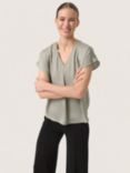 Soaked In Luxury Ioana V-Neck Top, Grey