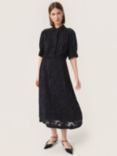 Soaked In Luxury Felisia Sheer Floral Jacquard Dress, Black