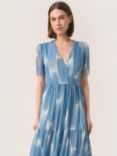 Soaked In Luxury Aldora Print Dress, Blue/Ivory