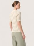 Soaked In Luxury Lidya Stripe Top, Natural/Grey