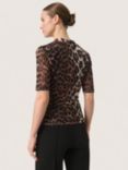 Soaked In Luxury Aldora Leopard Print Top, Brown/Multi