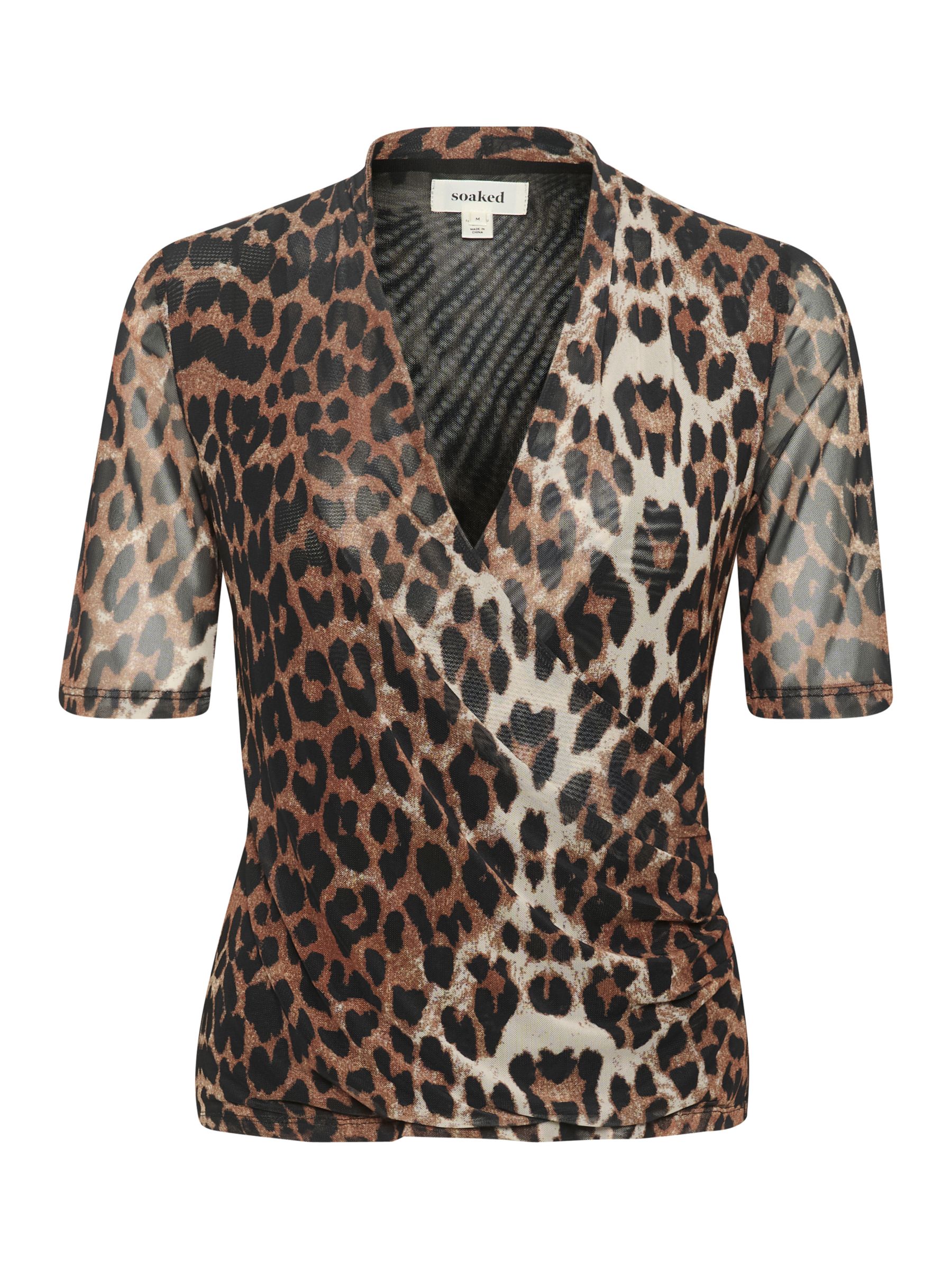 Soaked In Luxury Aldora Leopard Print Top, Brown/Multi