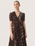 Soaked In Luxury Aldora Leopard Print Dress, Brown/Multi