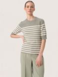 Soaked In Luxury Spina Stripe Top, Shadow/White