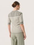 Soaked In Luxury Spina Stripe Top, Shadow/White