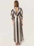 Soaked In Luxury Sendai Stripe Midi Dress, Black/Cream