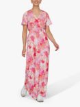 Sisters Point Giji V-Neck Maxi Dress, Pink/Multi