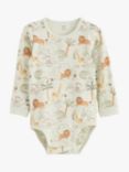 Lindex Baby Organic Cotton Blend Printed Bodysuit, Light Green