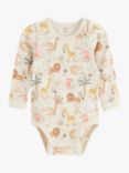 Lindex Baby Organic Cotton Blend Printed Bodysuit, Light Beige