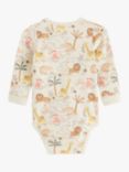 Lindex Baby Organic Cotton Blend Printed Wrap Bodysuit, Light Beige