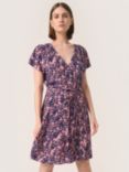 Soaked In Luxury Print Belted Dress, Pink/Multi