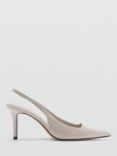 Mango Sons Patent Pointed Slingback Courts, Beige