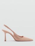 Mango Riti Stiletto Heel Slingback Court Shoes, Light Pink