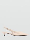 Mango Honey Mesh Kitten Heel Court Shoes, White