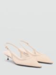 Mango Honey Mesh Kitten Heel Court Shoes, White