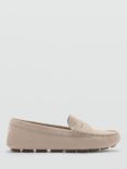 Mango Moi Leather Mocassins, Light Beige