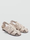 Mango Fisherman Leather Sandals, Cream