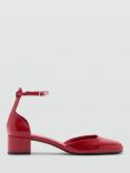 Mango Alexa Two Part Block Heel Open Court Shoes, Red