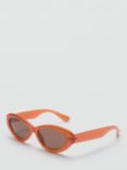 Mango Antonia Sunglasses, Pastel Orange