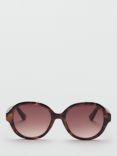 Mango Jaily Sunglasses, Dark Havana/Red Gradient