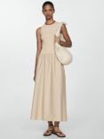 Mango Valvi Cotton Midi Dress, Beige