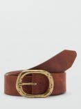 Mango Julia Textured Belt, Brown