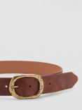 Mango Julia Textured Belt, Brown