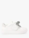 Kurt Geiger Lonson Laney Leather Bow Platform Trainers, White/Silver