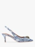 Kurt Geiger London Belgravia Denim Pointed Slingback Courts, Blue Denim