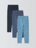 John Lewis Kids' Plain/Spot/Stars Leggings, Pack of 3, Multi