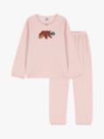 Petit Bateau Kids' Velour Pyjama Set, Saline Pink