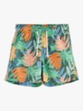 Lindex Kids' Printed Swim Shorts, Dark Dusty Green