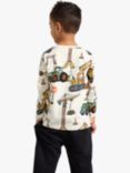 Lindex Kids' Cotton Jersey Printed Long Sleeve Top, Light Beige