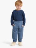 Lindex Kids' Cotton Tapered Leg Joggers, Dark Dusty Blue