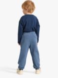 Lindex Kids' Cotton Tapered Leg Joggers, Dark Dusty Blue