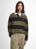 Barbour Newgate Oversized Rugby Shirt, Black/Khaki