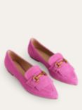 Boden Iris Ghillie Suede Pointed Loafers, Pink