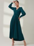 Jolie Moi Silky Jersey Maxi Dress, Forest Green