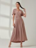 Jolie Moi Angel Sleeve Jersey Maxi Dress, Pink Rose