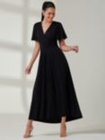 Jolie Moi Angel Sleeve Jersey Maxi Dress, Black