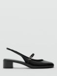 Mango Adela Slingback Mary Janes, Black