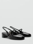 Mango Adela Slingback Mary Janes, Black