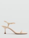 Mango Flare Heeled Sandals, Cream