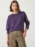 HUSH Matilda Raglan Sleeve Top, Dark Purple